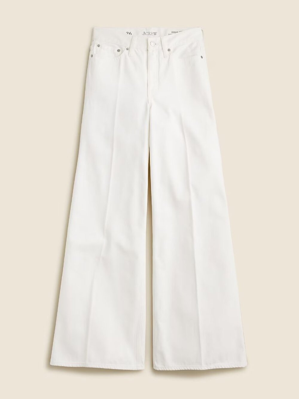 J. Crew | White Cotton High-Rise Superwide-Leg Jean 32